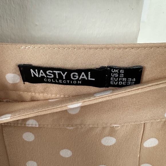 Nasty Gal Polka Dot Two-Piece Set – Size 2, Sand - Picture 3 of 7